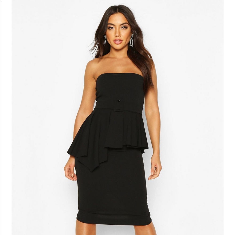 Black strapless dress